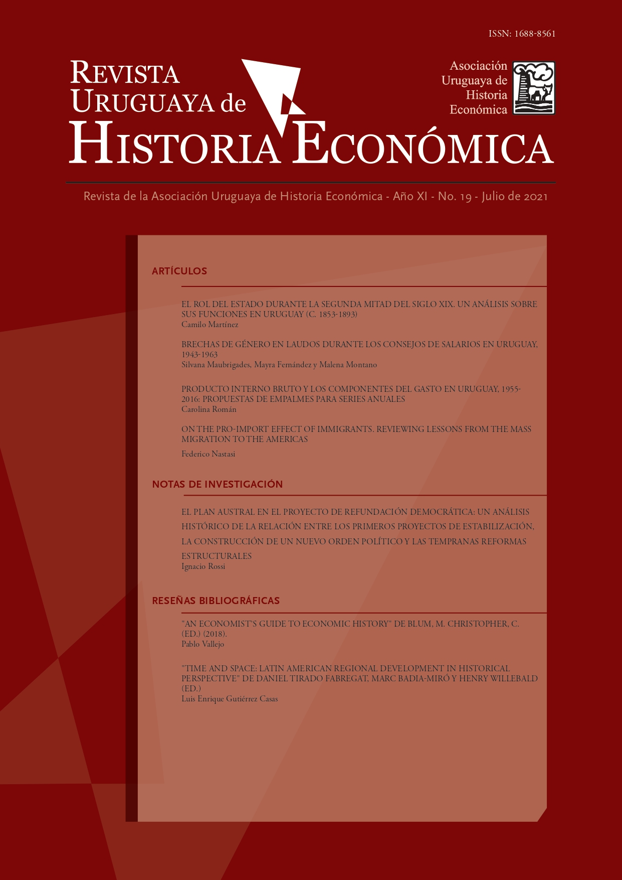 					Ver Vol. 19 Núm. XIX (2021): Revista Uruguaya de Historia Económica
				